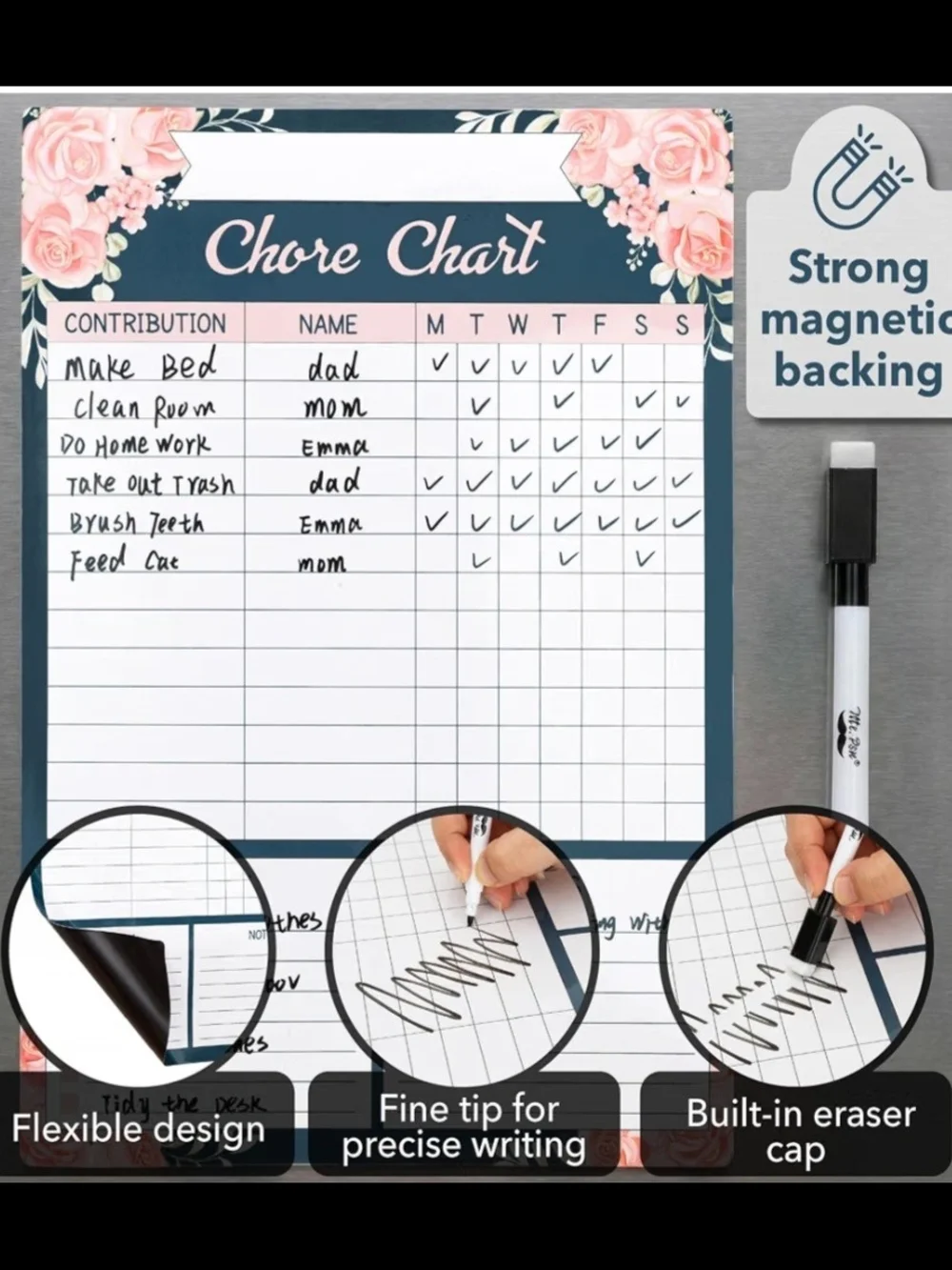 Chore Chart Magnetic Dry Erase Wall Planner